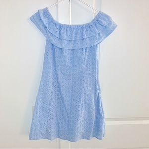 Off-the-shoulder Crochet Mini Dress